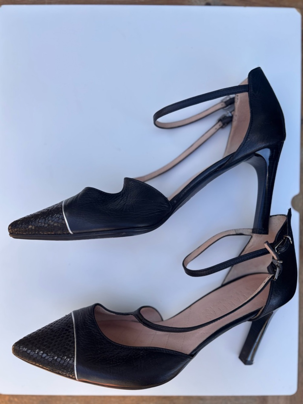 HISPANITAS| black leather two strap heels | size 42 - Picture 9 of 9